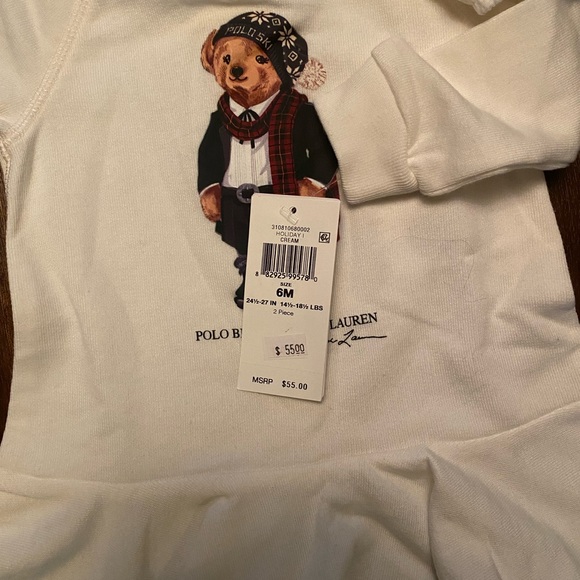 NWT Girls Ralph Lauren Tuxedo Bear French Terry Dress - Picture 4 of 7